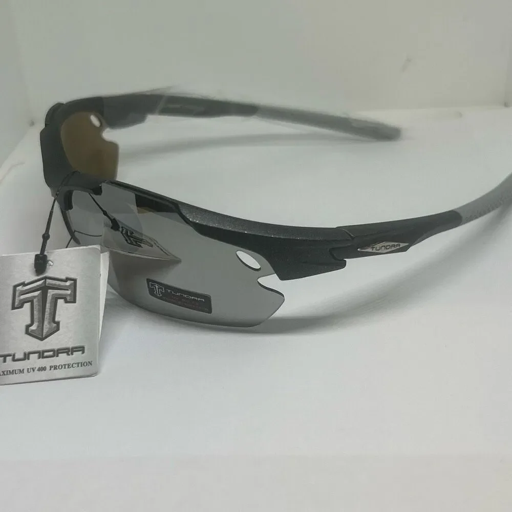 Sport Wrap Semi Rimless Sunglasses Mirrored UV400 Protection Lightweight